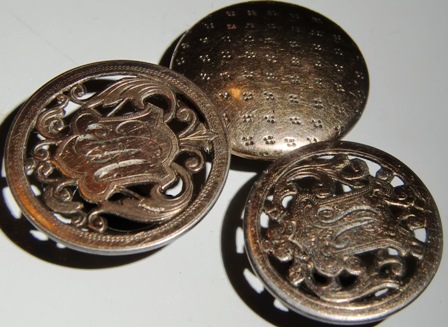 M318M Gentlemans Cuff buttons in silver with gold gilding from 1912